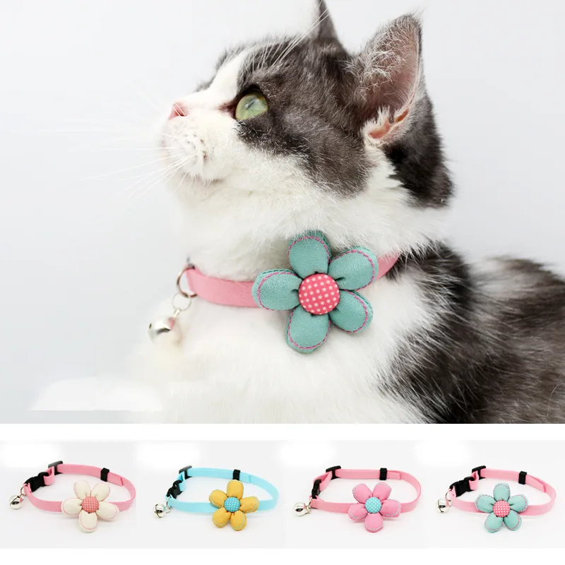 Pet Accessories Flowers Small Fresh Cat Bell Collar Teddy Small Dog Collar