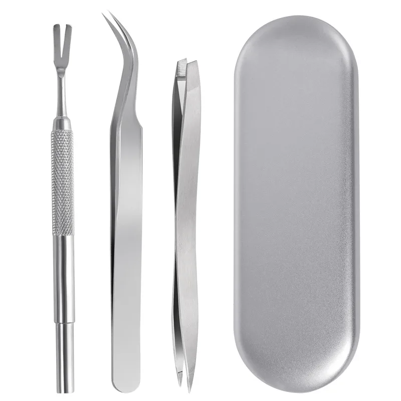 Stainless Steel Tick Clip Pet Dog Louse Clip 3-piece Set Cat Flea Tweezers Bug Catching Grate Clip Tool