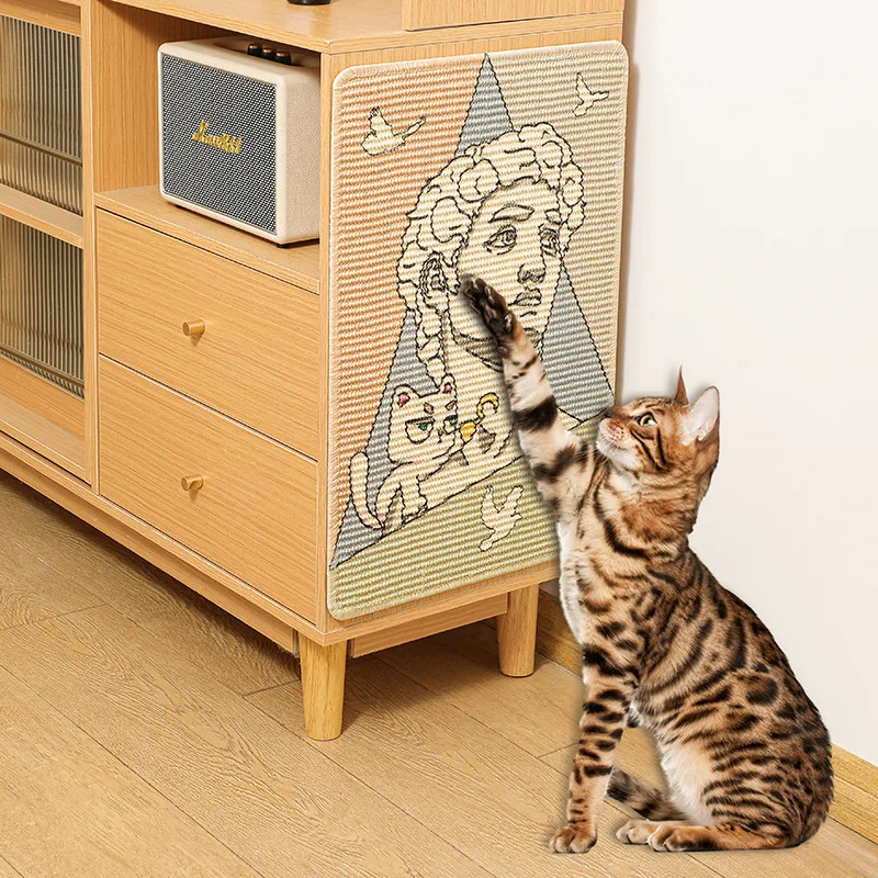 Printed Sisal Cat Scratching Pad No Dandruff Can Be Pasted