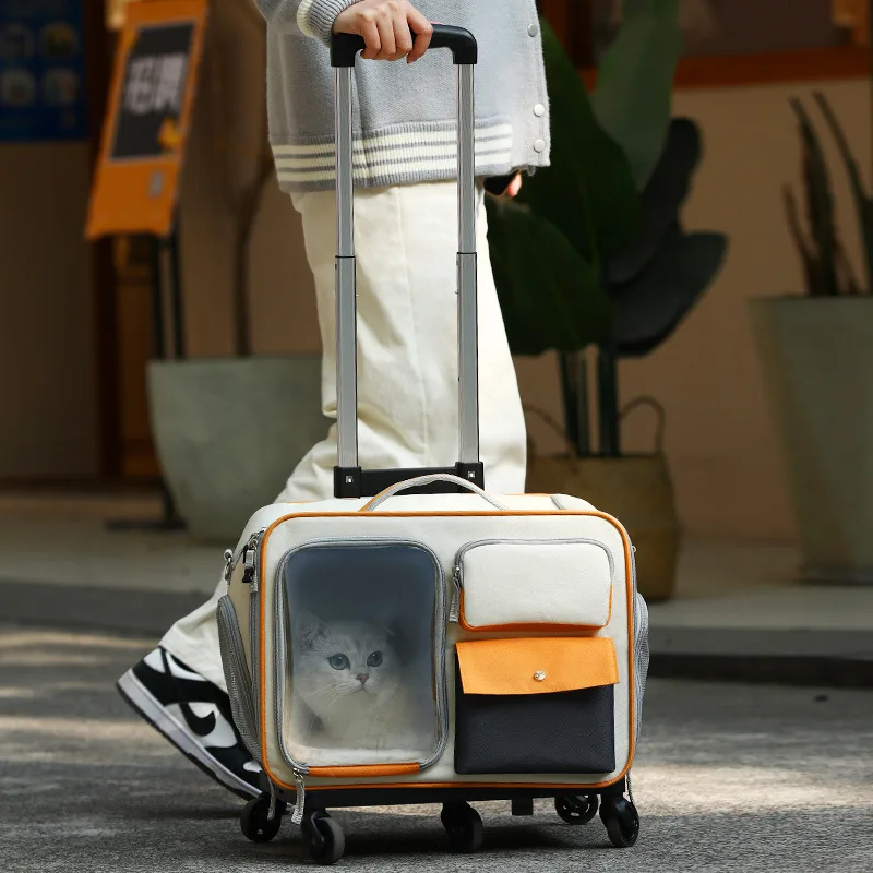 Cat Bag Going Out Pet Trolley Bag Good-looking Anti-stress Cat Backpack