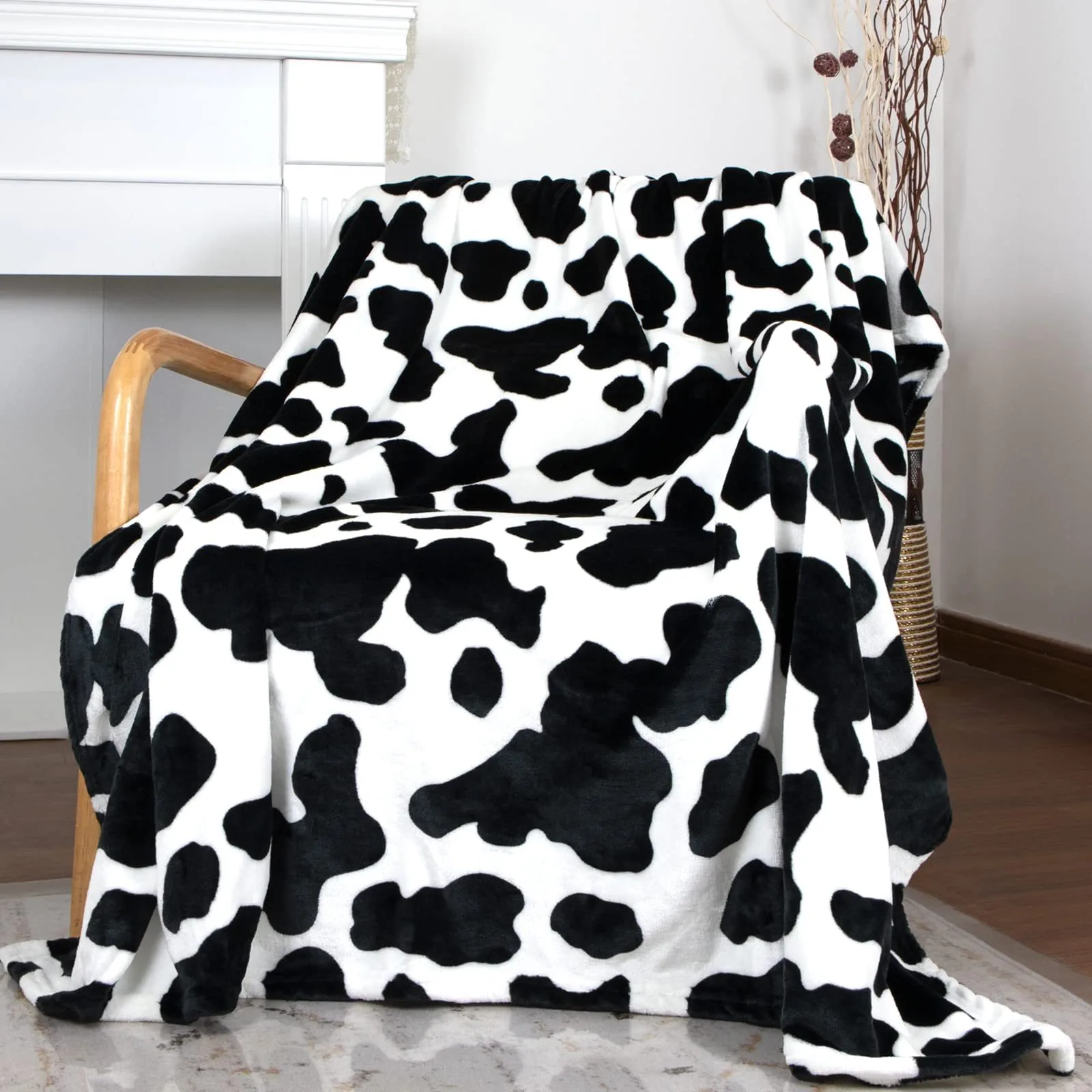 Cows Pattern Printed Flannel Digital Blanket