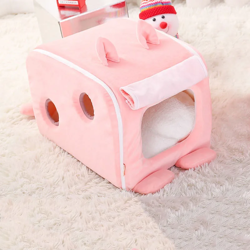 Warm Soft Plush Cat Cuddle Bed House