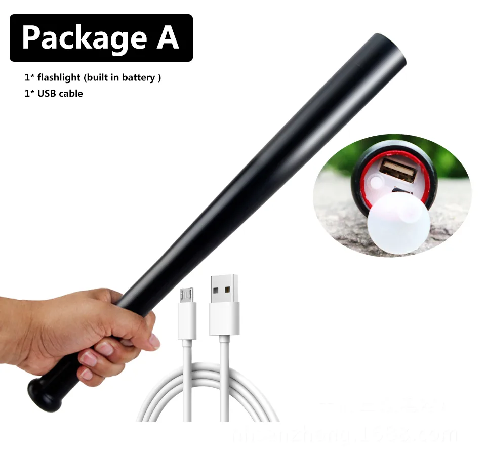 Powerbank Led Bulbs Flashlight Torch Built In 18650 Rechargable Battery