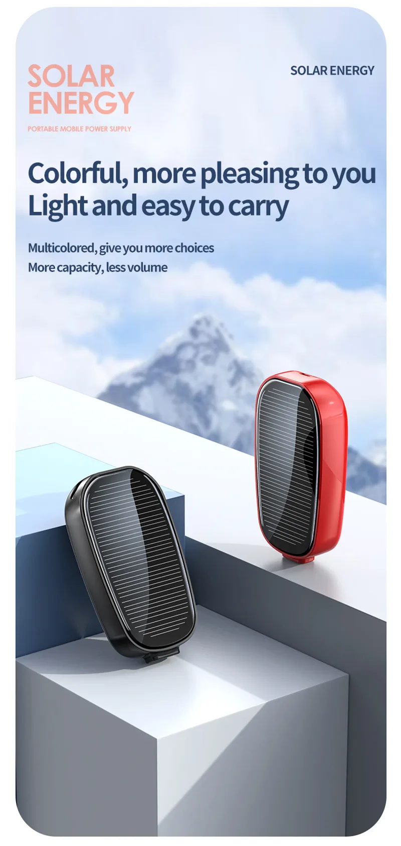 Mini Emergency Solar Charging Unit Portable Wireless Power Supply