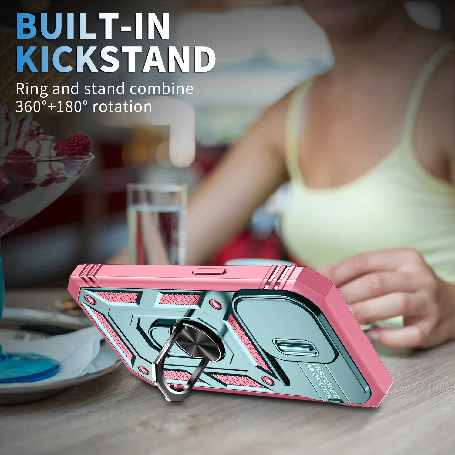 Fashion Simple Push Window Three In One Phone Case