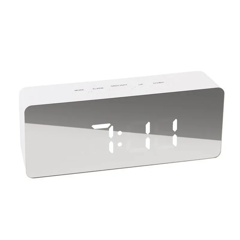 Digital LED multi-function mirror clock