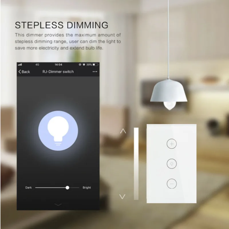 Manufacturers Supply Smart Dimmer 120 Type Wifi Touch Alexa Stepless Dimming Remote Control