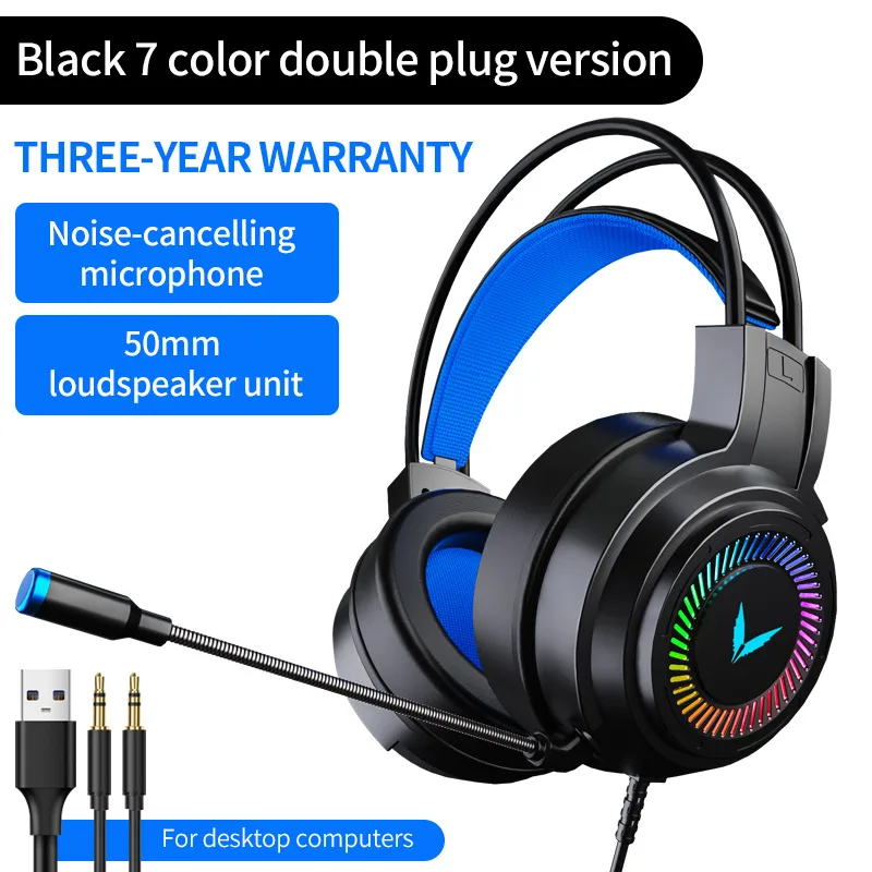 Computer Headphone Channel Eat Chicken Wired Headset Game Headset With Microphone