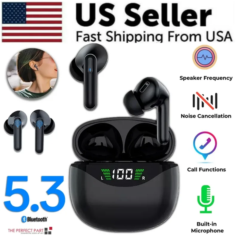 Bluetooth Earbuds Headset 5.3 Wireless Noise Cancelling TWS Trucker Waterproof