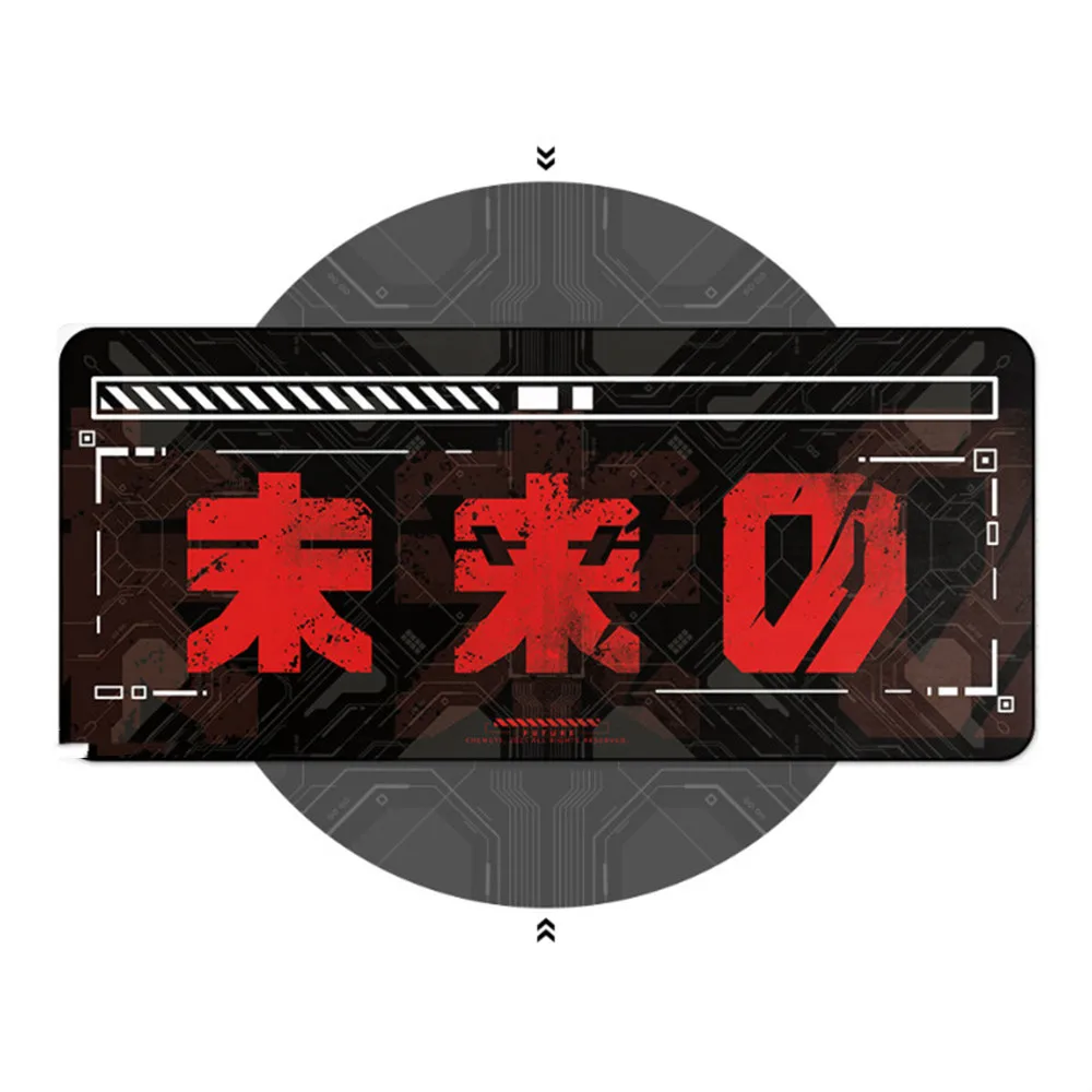 Futuristic Design Black Red Waterproof Gaming Mouse Pad