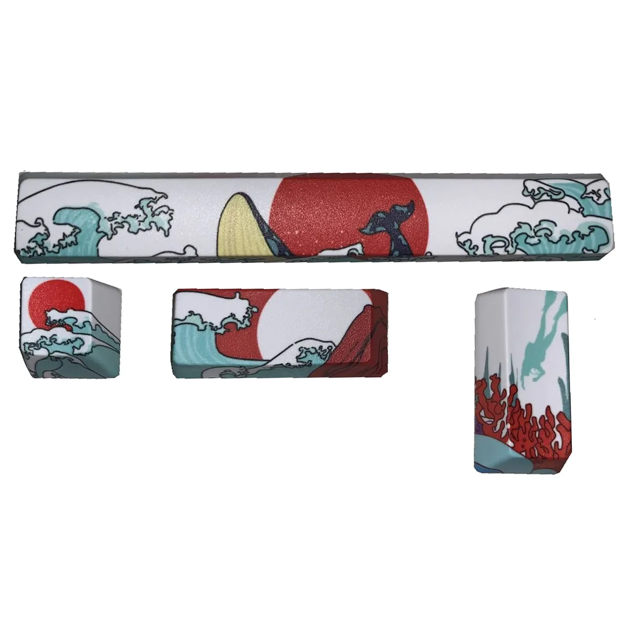 Coral Sea Keycaps PBT Five-sided Sublimation Mechanical Keyboard