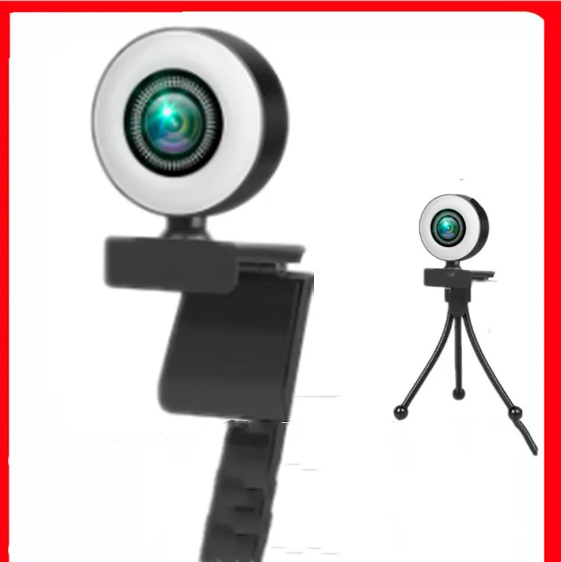 Computer Web Camera Round With Fill Light HD1080P Live Video Camera