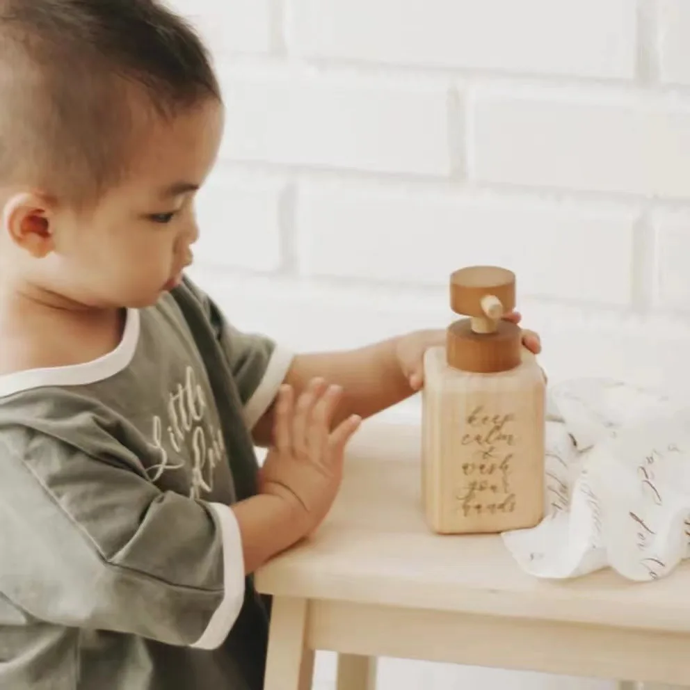 Wooden Hand Sanitizer Bottle Over Home Kitchen Accessories Children's Toys