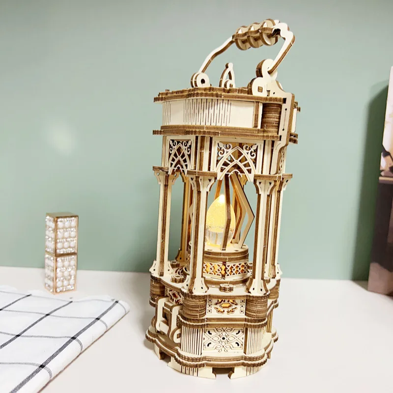 Manual Assembly Model Portable Lamp Music Box