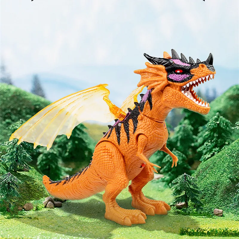 Electric Remote Control Dinosaur Children's Toy Simulation Overlord Dragon Sound Light Belt Spray