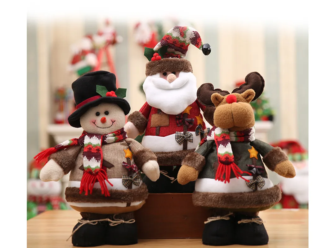 Christmas elderly holiday gift doll child doll toy snowman deer window decoration ornaments