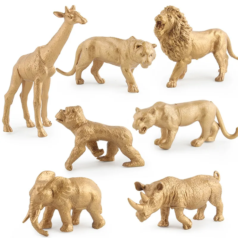Creative Golden Simulation Zoo Model Ornaments