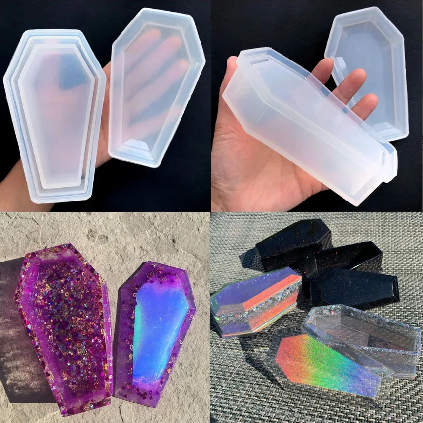 DIY Crystal Epoxy Coffin Storage Box Mould
