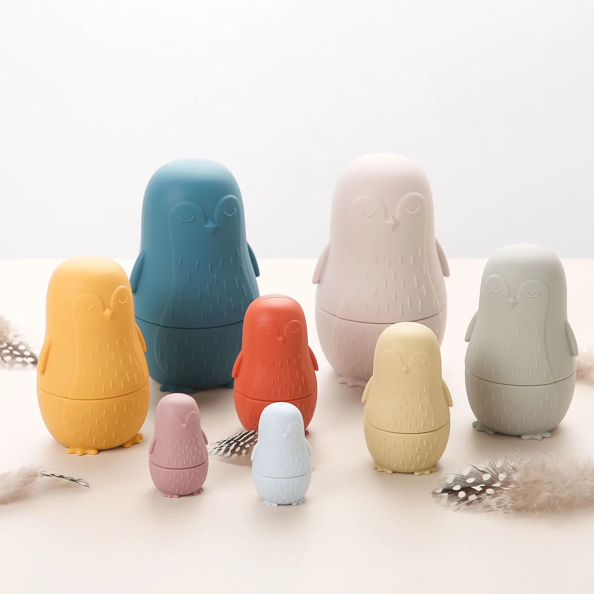 Penguin Silicone Puzzle Toy Assembled Matryoshka Doll