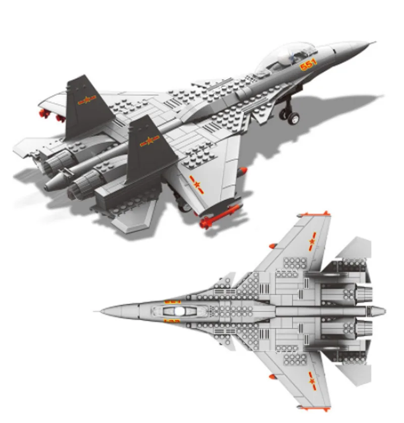 Combat helicopter model inserting blocks