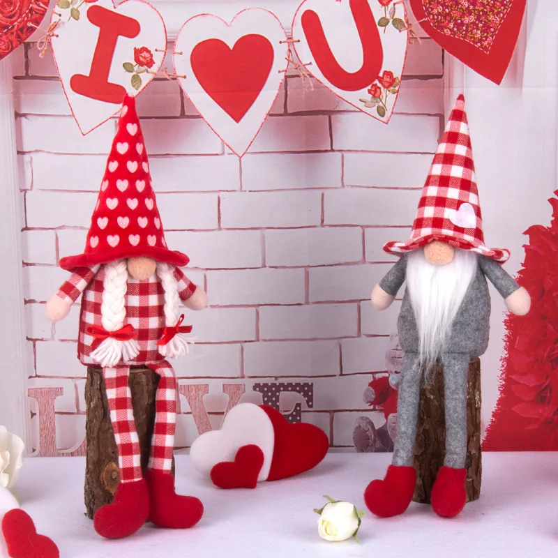 Sitting Rudolph Doll Faceless On Valentine's Day
