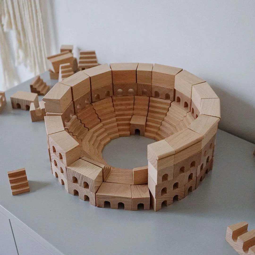 110 wooden children's blocks