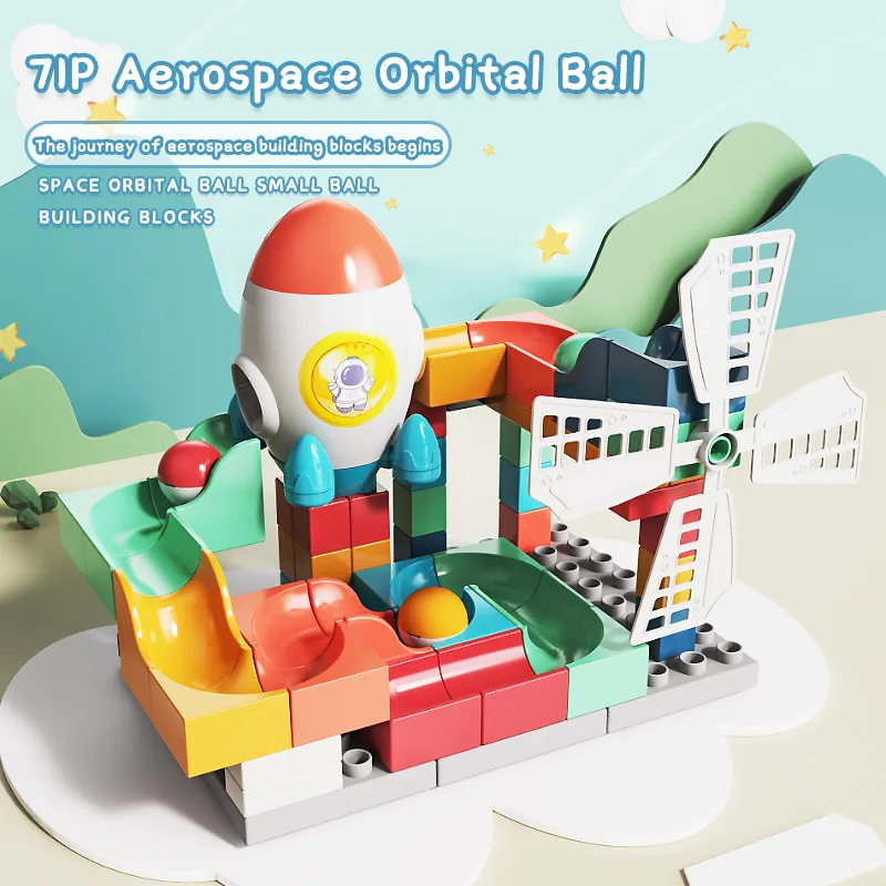 Aerospace Orbital 71 Large Particle Children's Slide Assembled Building Blocks