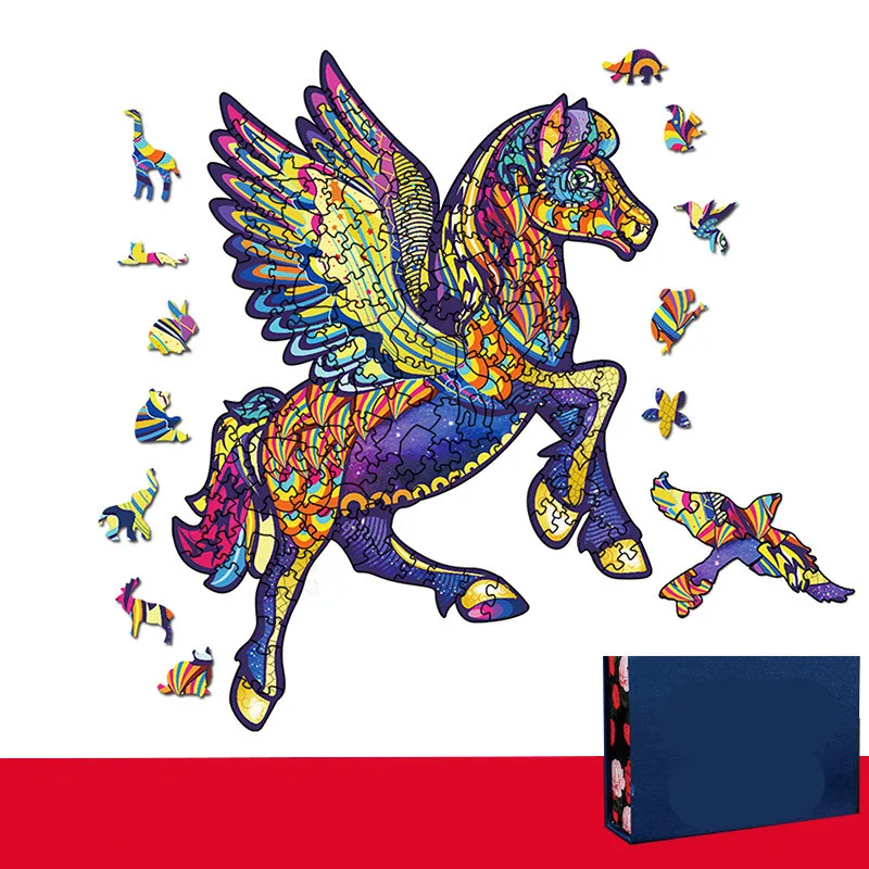 Lion Wolf Alien Irregular Three-dimensional Animal Jigsaw Wooden Jigsaw Puzzle