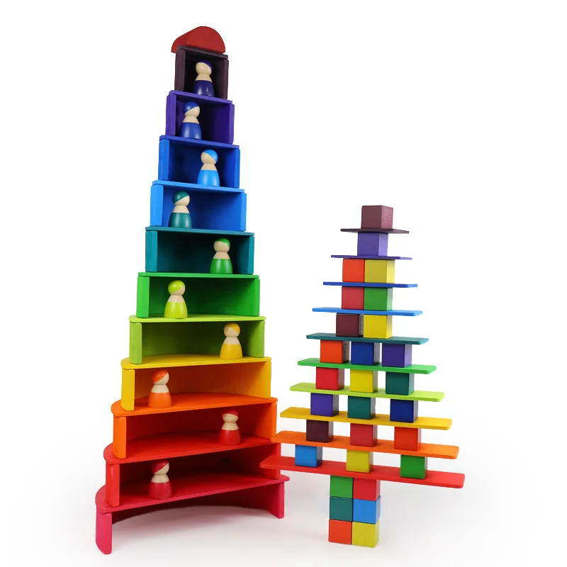 11 Pieces Of Wooden Children's Puzzle Rainbow