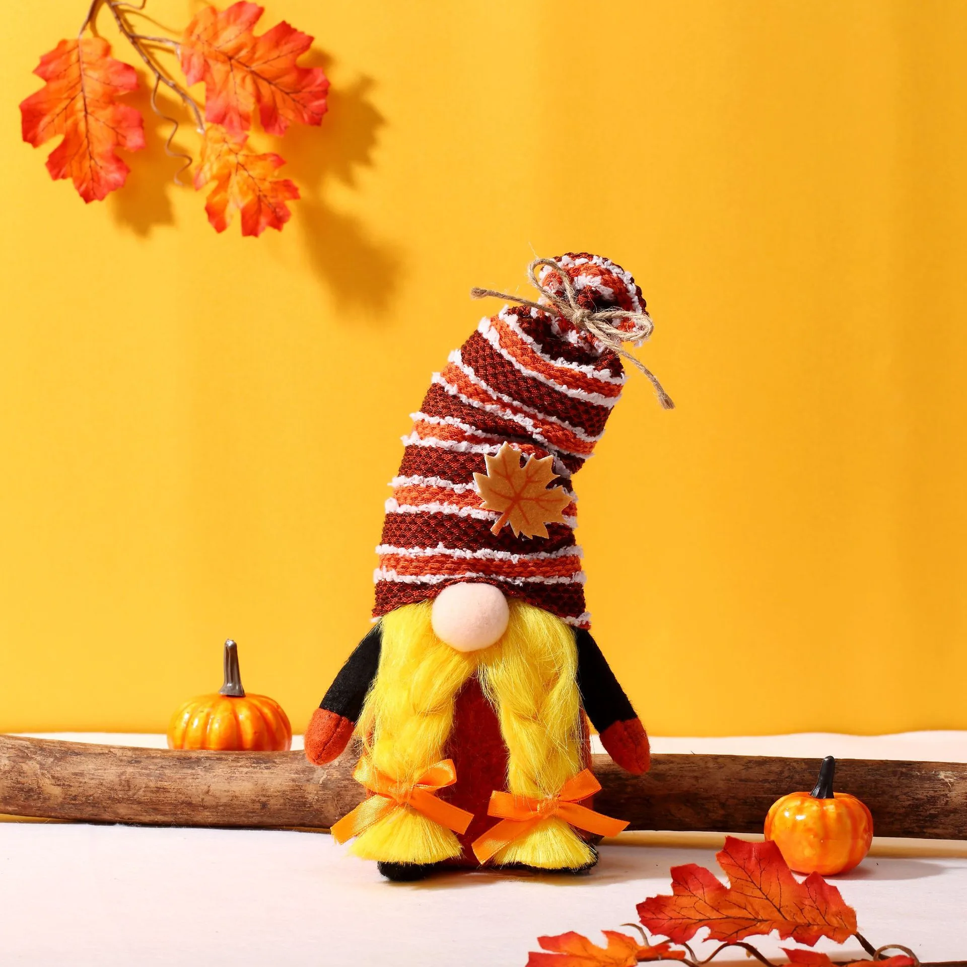 Harvest Maple Leaf Christmas Rudolph Faceless Doll