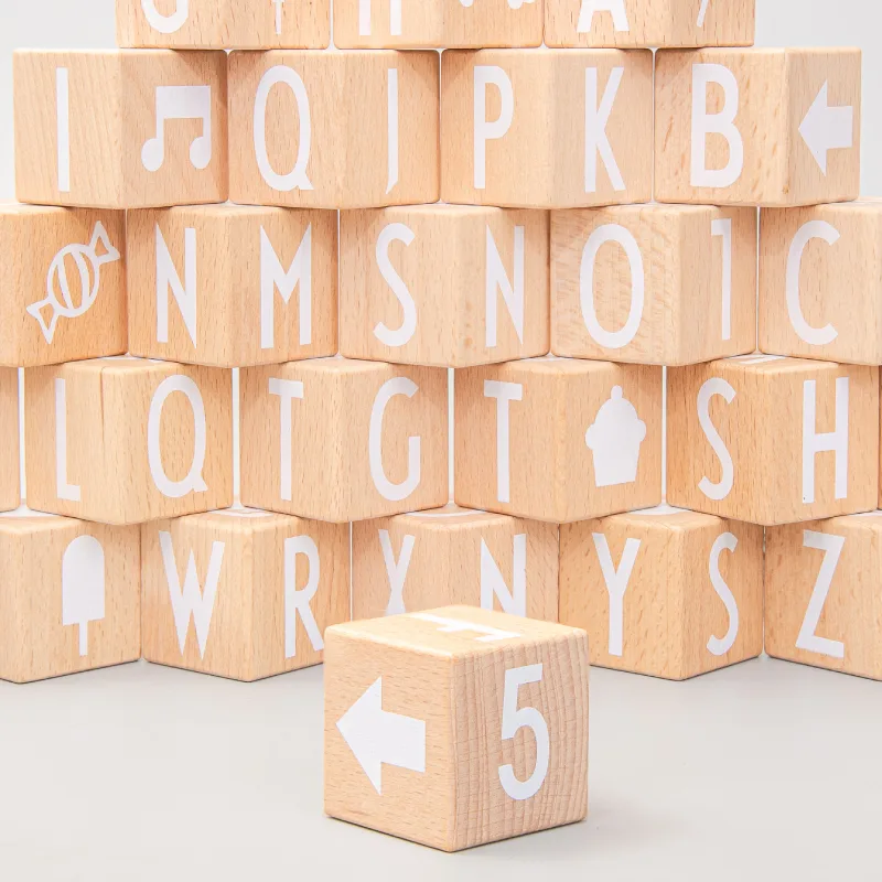 Solid wood building blocks large particle educational toys