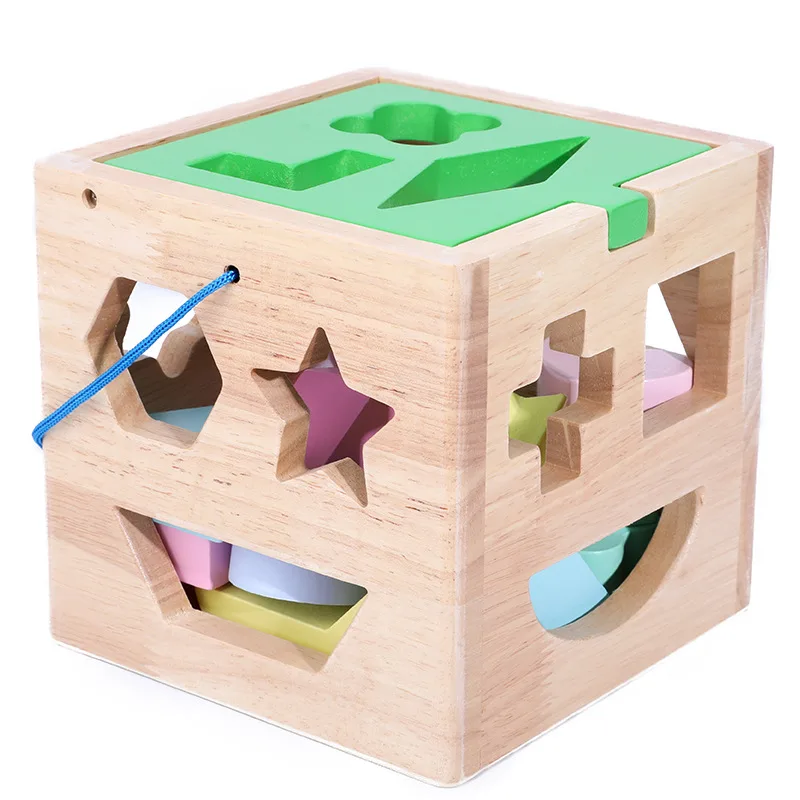 Wooden Shape Building Blocks, Intelligence Box, Shape And Color, Cognitive Educational Development, Early Education Assembling Toys