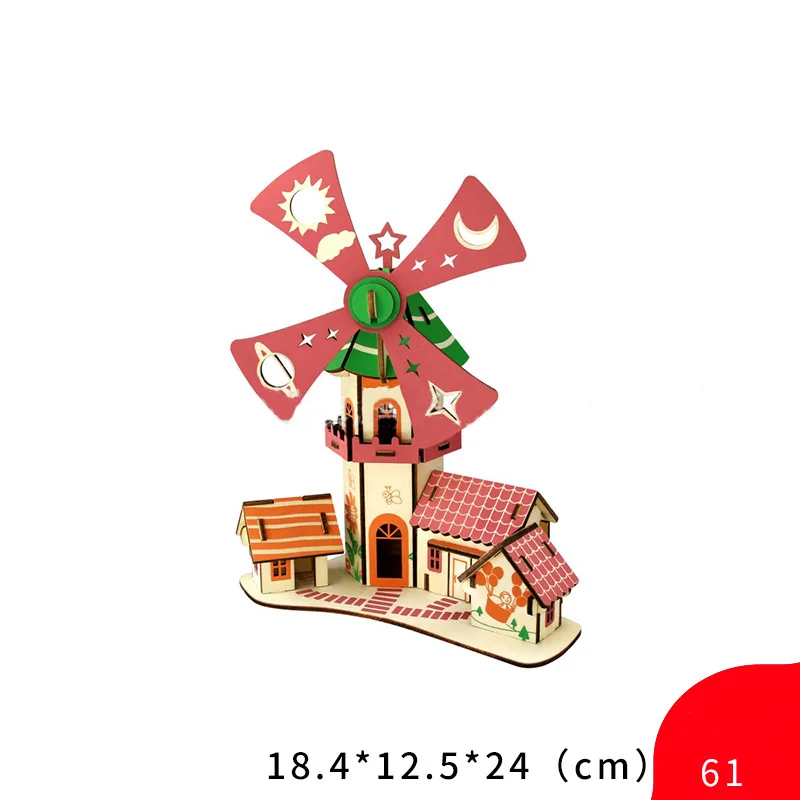 Wooden 3D puzzle model-Windmill House 3D Puzzle