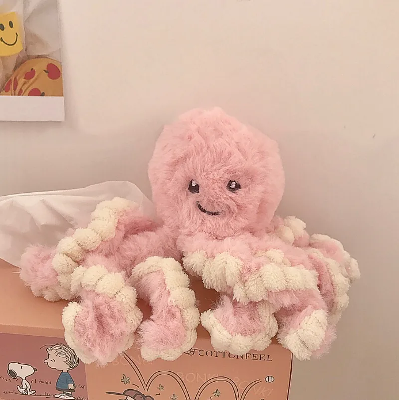 Nordic Soft Cute Pink Girl Heart Cute Octopus Doll Plush Toy Soothing Doll