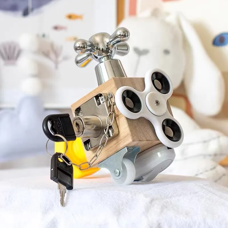 Amazon Children's Montessori Life Busy Block Baby Enlightenment Early Education Teaching Aids Educational Unlocking Toy Busy Board