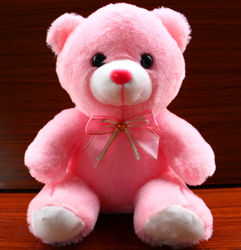 Manufacturer New Pink Luminous Bear Glitter Teddy Plush Creative Doll Christmas Gift Wholesale