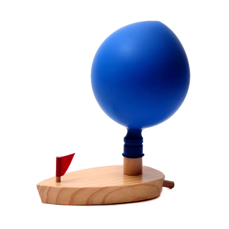 Pine Wooden Toy Balloon Boat