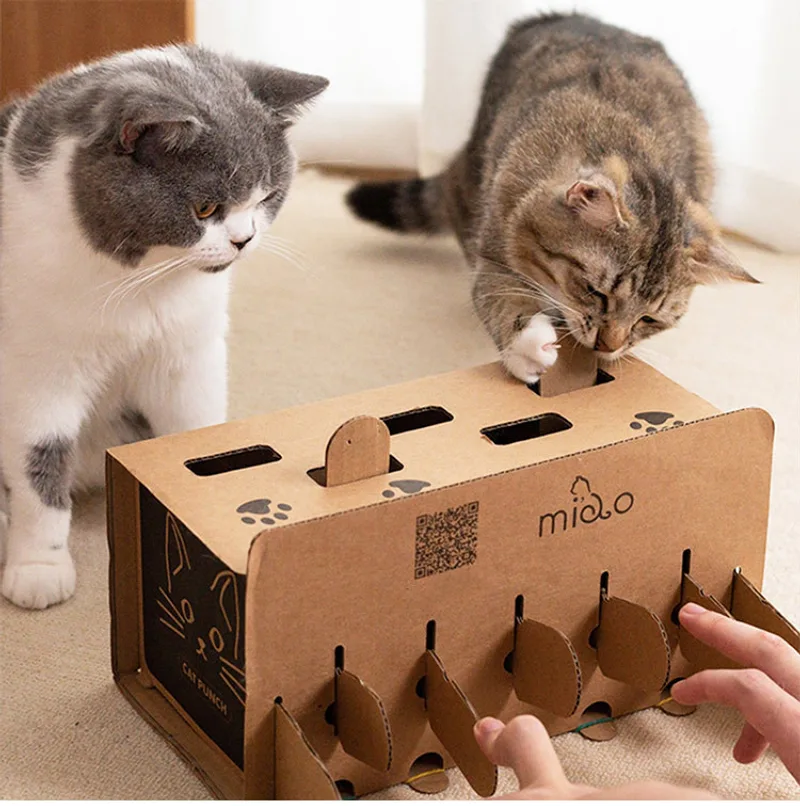Cat Punch Scratch Toy Supplies Interactive Mole Mice Game Toy DIY
