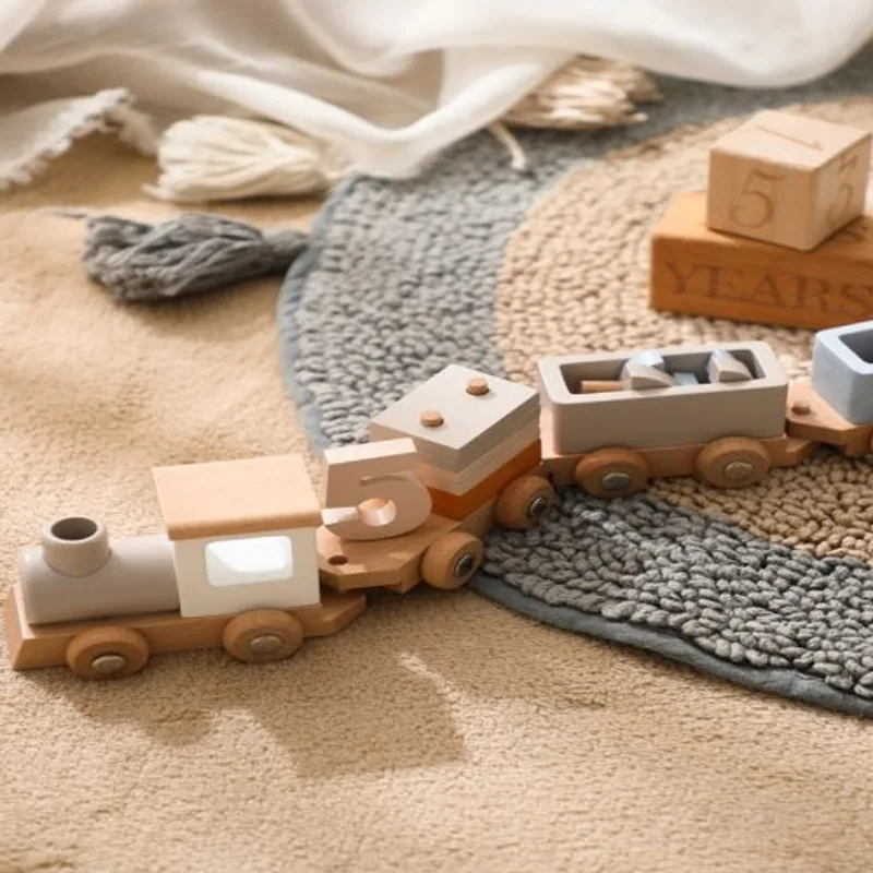 Wooden Children's Birthday Train Toy