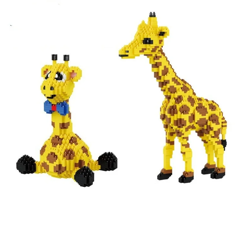 Standing Sitting Cartoon Giraffe Puzzle Assembled Building Block Toys Ornaments