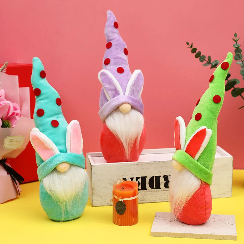 Easter Decorations Pointed Hats Cute Bunny Doll Ornaments Home Decoration