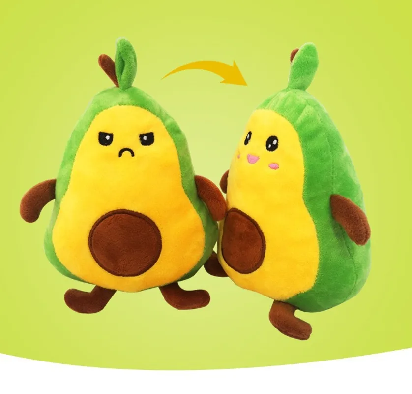 Flip Avocado Doll flip Double-sided Angry Happy Expression Avocado Plush Toy