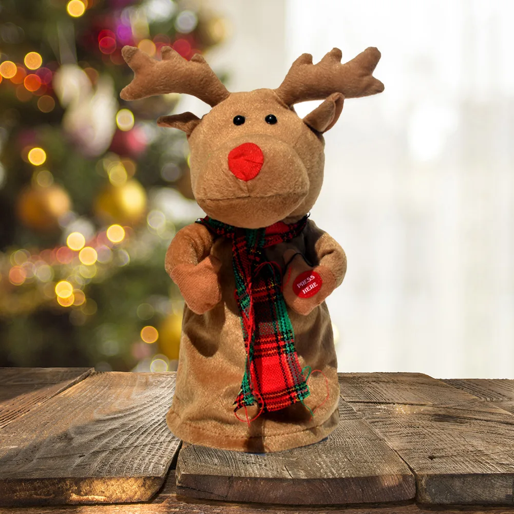 Electric Dancing Elk Plush Doll Reindeer Christmas With Music Exquisite Electric Gift For Childrens Day