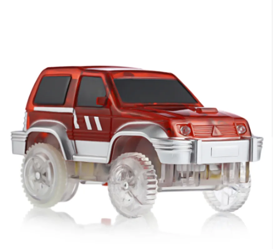 Children's electric luminous rail car lights car track accessories DIY transparent car lights 5CM