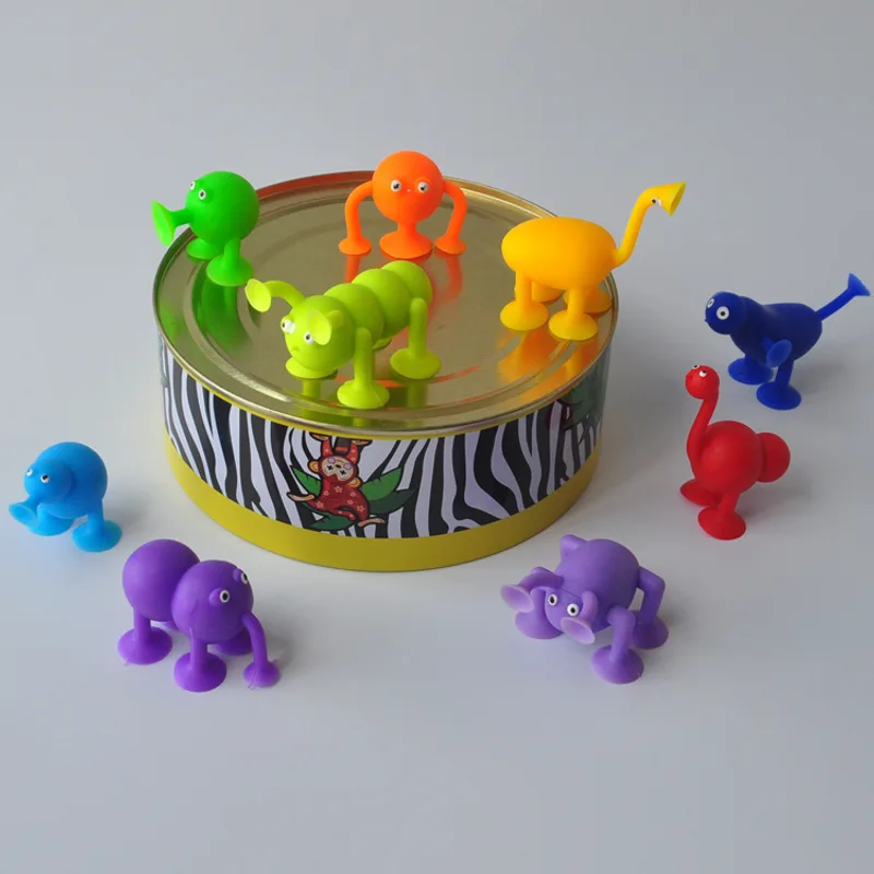 Soft Silicone Sucker Popular Dart Toy DIY Animal Human Silicone Sucker Model Assembly Decompression Dart Throwing Game For Kids