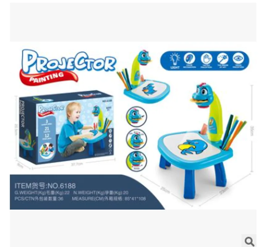 Children's projection Sketchpad table DIY drawing whiteboard enlightenment drawing machine toy kindergarten graffiti whiteboard
