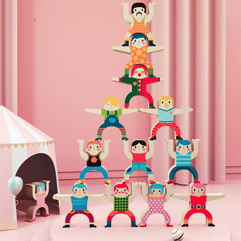 Parent child interactive balance building block toys