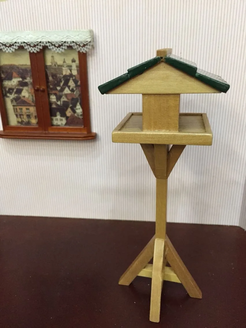 Mini Accessories Furniture Wooden Bird Stand