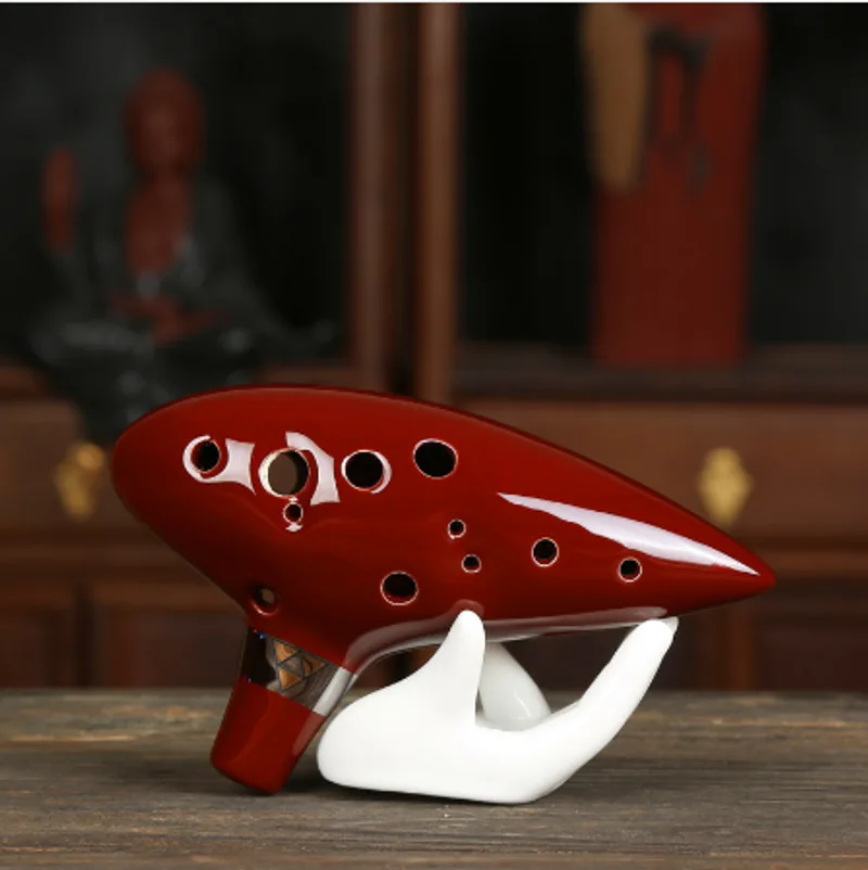 Musical Instrument Ocarina Ceramic Alto C Legend of Zelda Zelda Ocarina Three Color Flute Blue creative 12 hole pottery out
