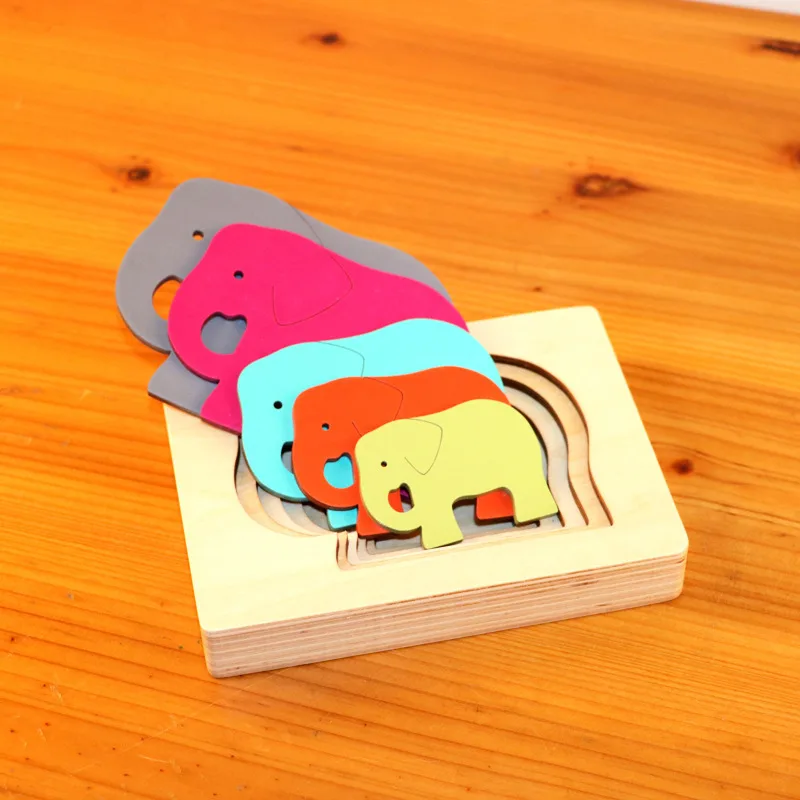 Jigsaw Educational Toys Multi-Story Puzzle Wooden Toys For Early Childhood Education